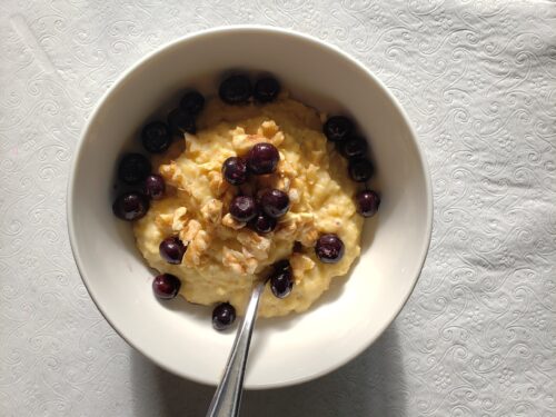 High-Protein Maple Custard Oatmeal